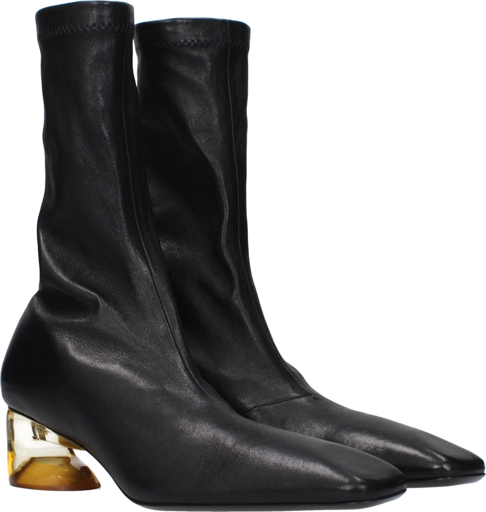 Jil Sander Black Leather Ankle Boots