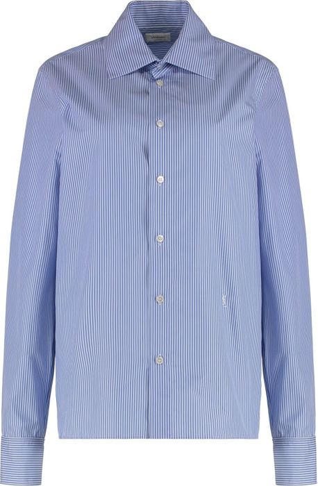 Blue Cotton Shirt Saint Laurent