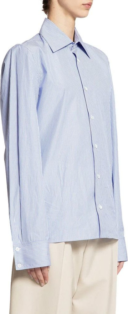 Blue Cotton Shirt Saint Laurent