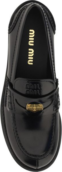 Черные резиновые лоферы Miu Miu без шнуровки