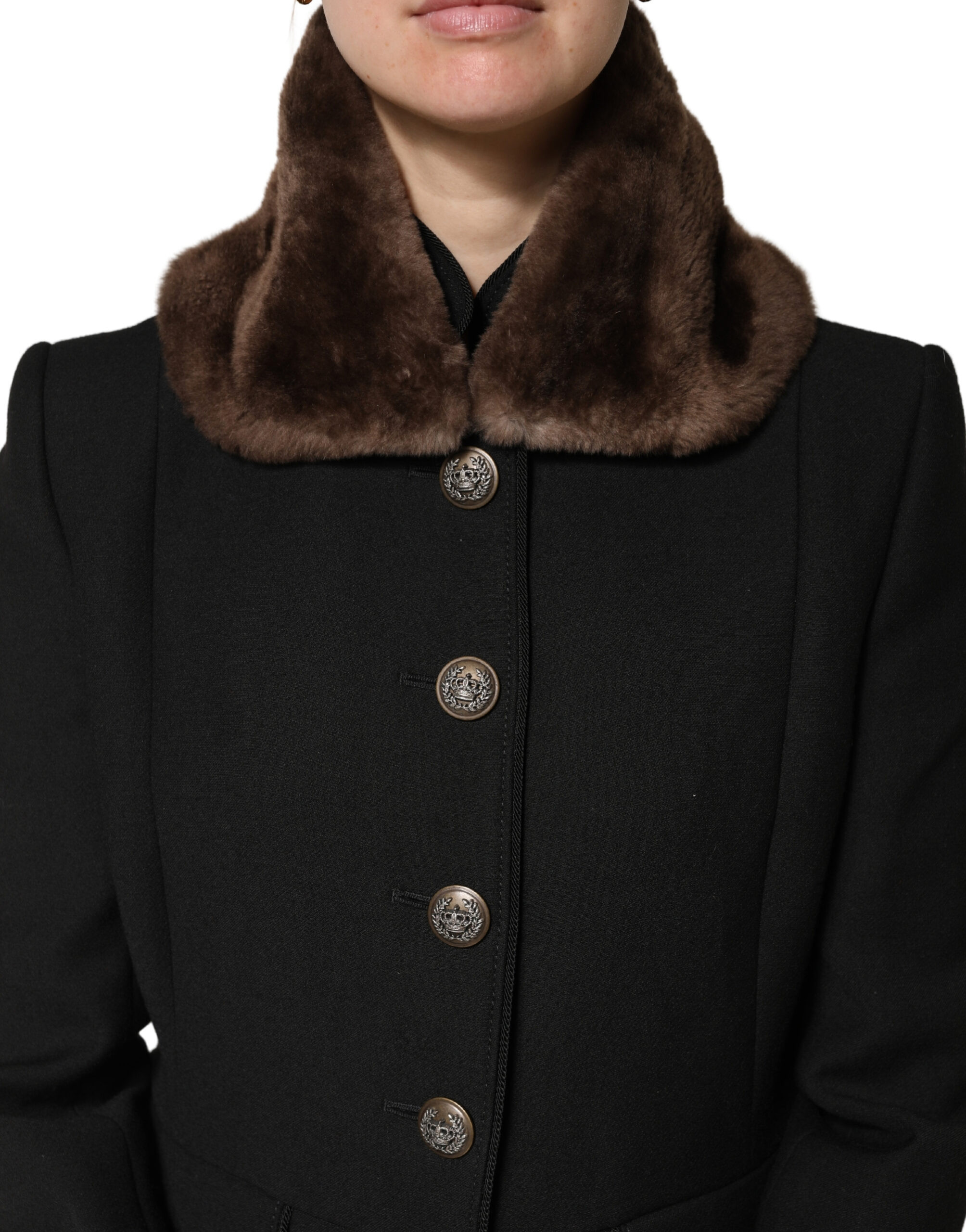 Brauner Pelz-Schulterkragen Umhang Schal Dolce & Gabbana