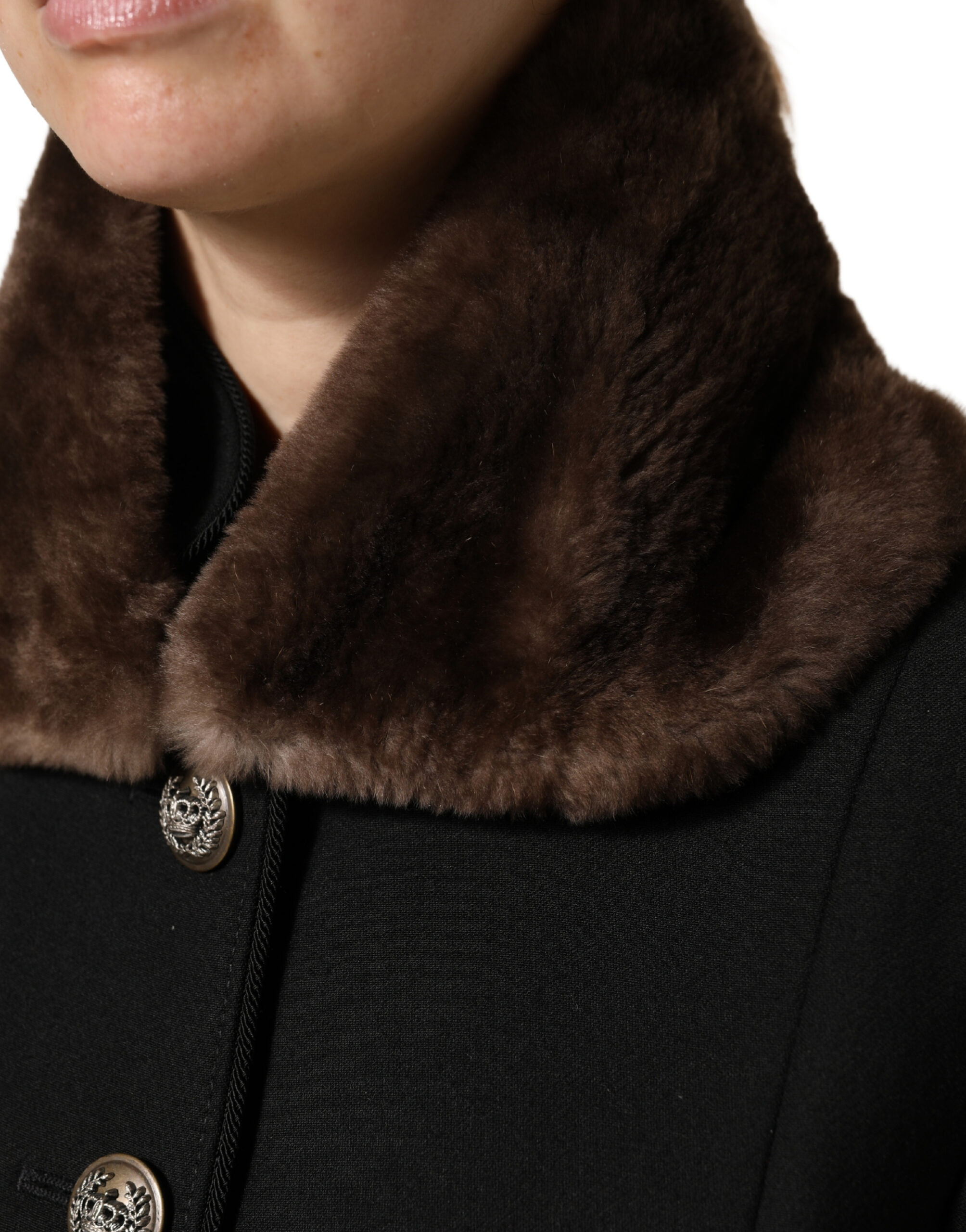 Brown Fur Shoulder Collar Neck Wrap Scarf Dolce & Gabbana