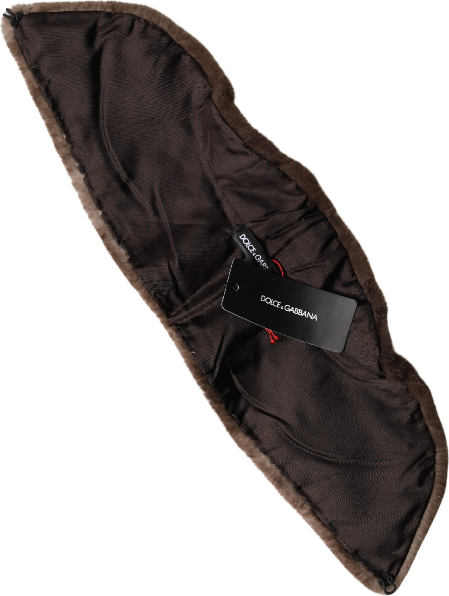 Brown Fur Shoulder Collar Neck Wrap Scarf Dolce & Gabbana