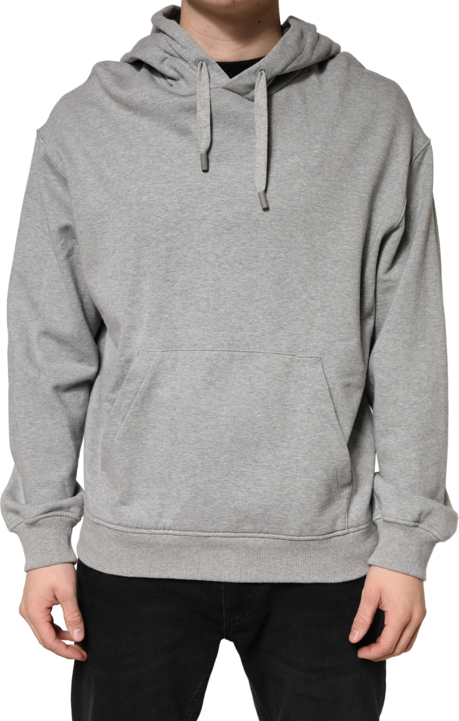 Dolce & Gabbana Gray Cotton Hooded Sweatshirt Sweater