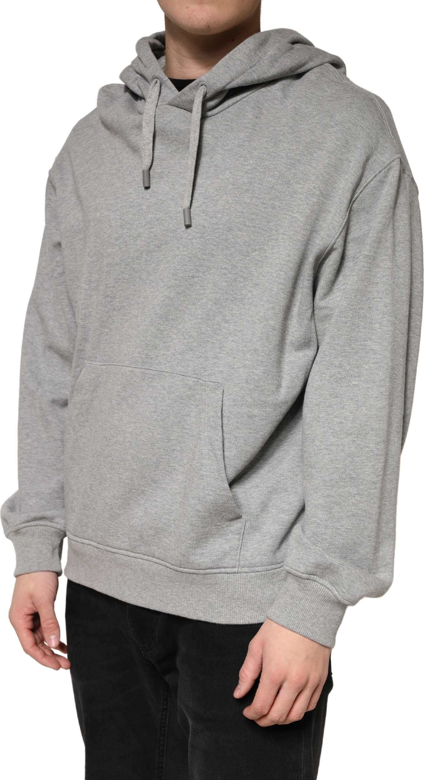 Dolce & Gabbana Gray Cotton Hooded Sweatshirt Sweater