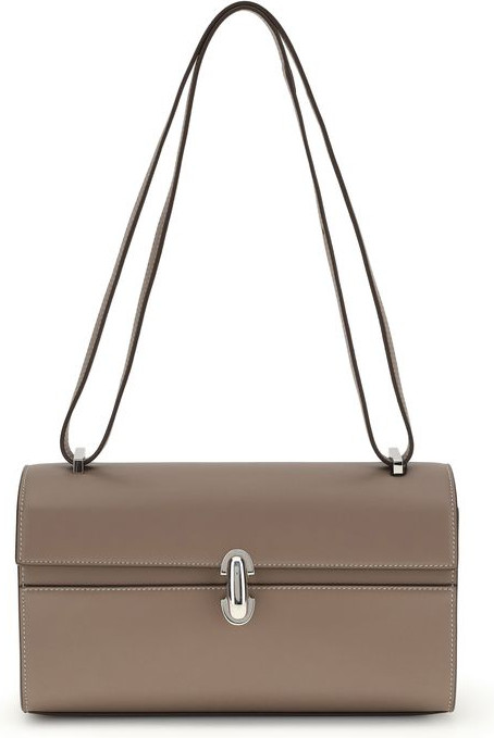 Shoulder Bag Gray Calf Leather Bos Taurus