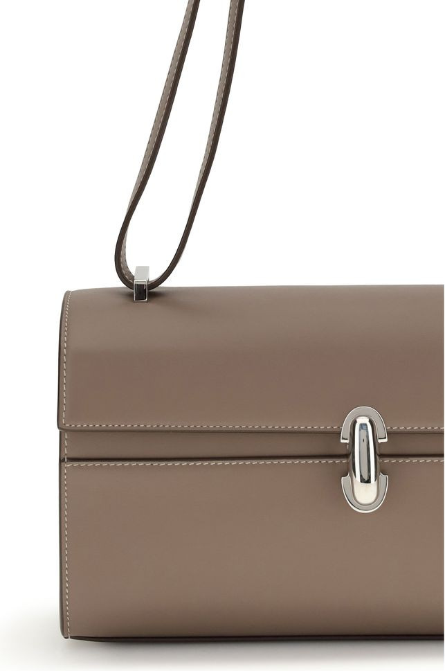 Shoulder Bag Gray Calf Leather Bos Taurus