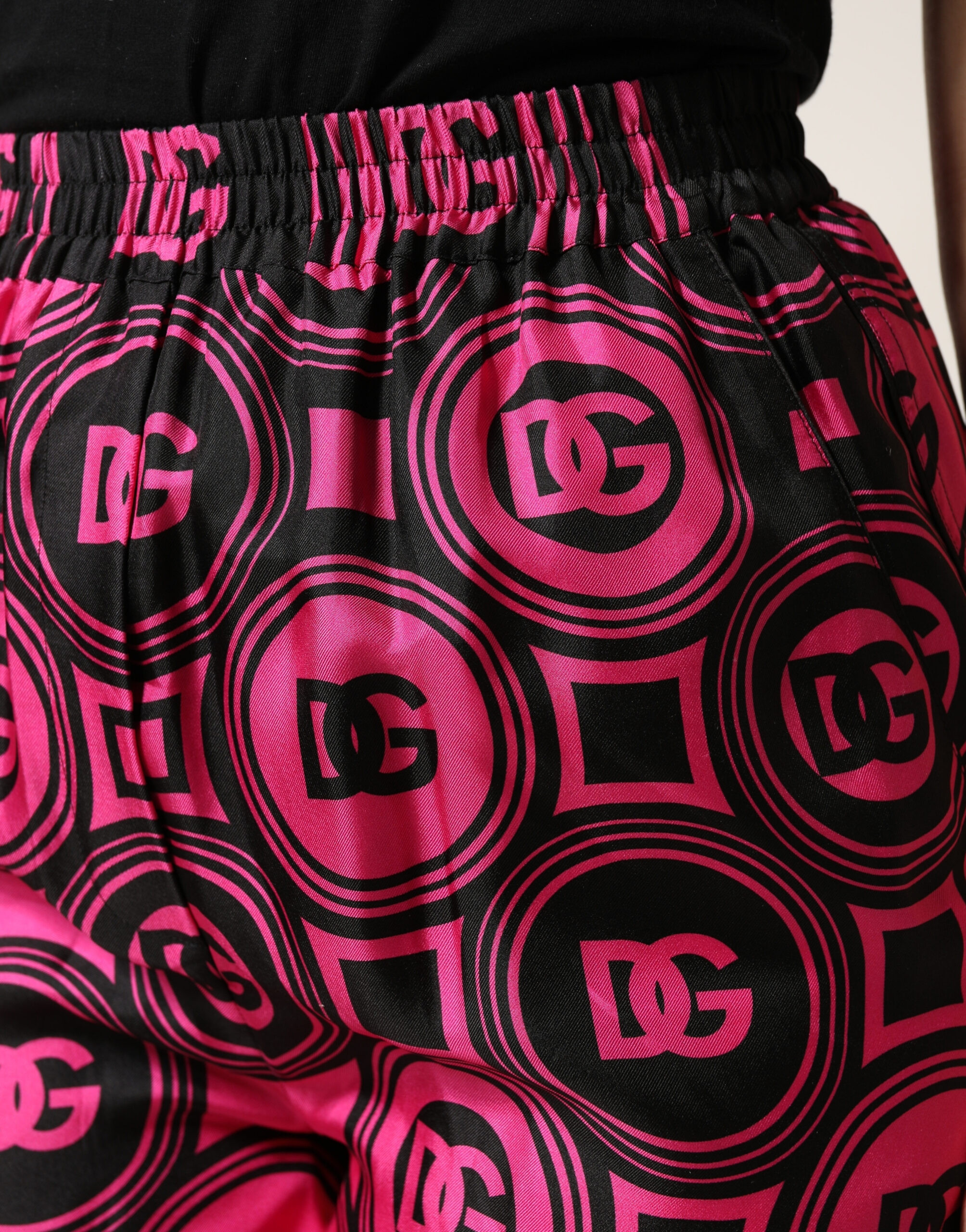 Women's Silk Logo Print Shorts by Dolce & Gabbana