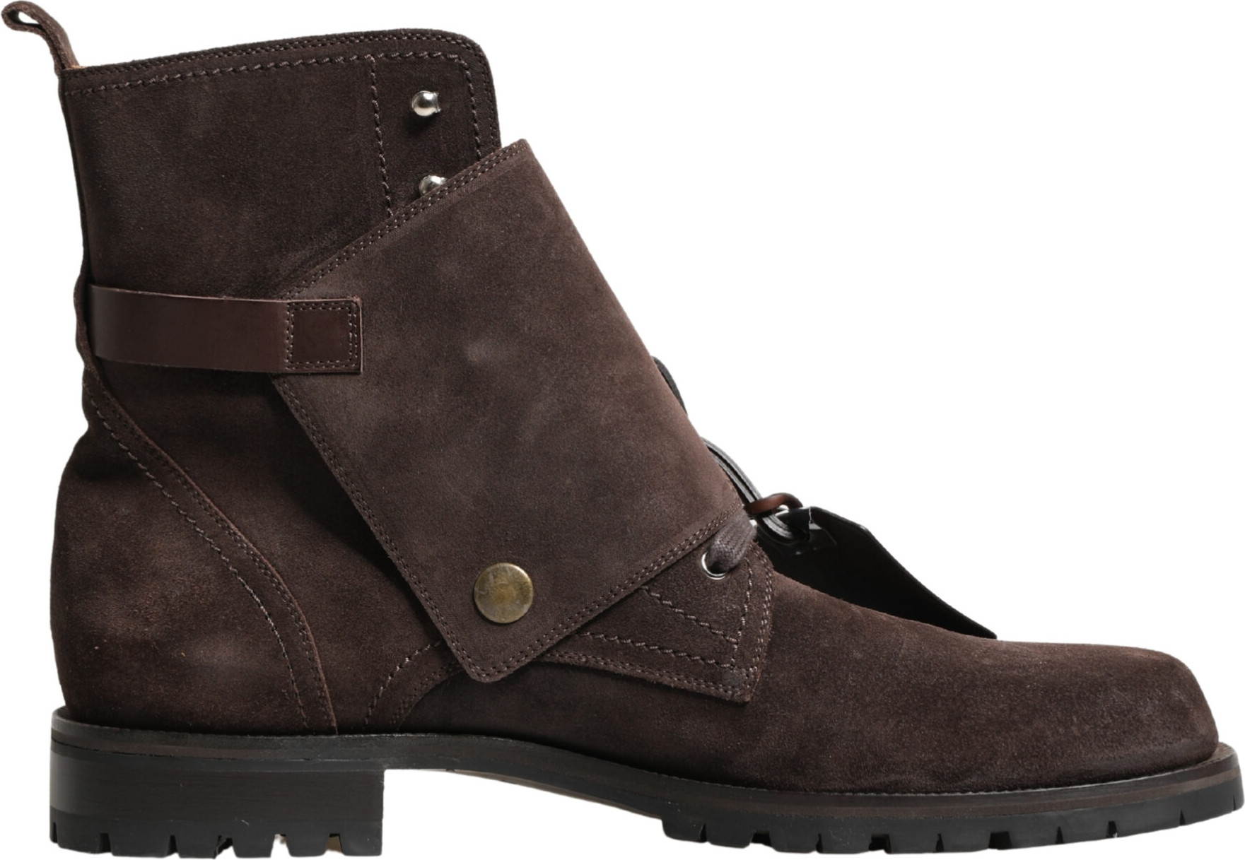 Brown Suede Leather Buckle Ankle Boots Shoes Dolce & Gabbana
