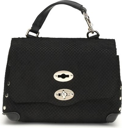 Black Calf Leather Bos Taurus Handbag by ZANELLATO