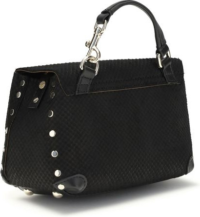 Black Calf Leather Bos Taurus Handbag by ZANELLATO