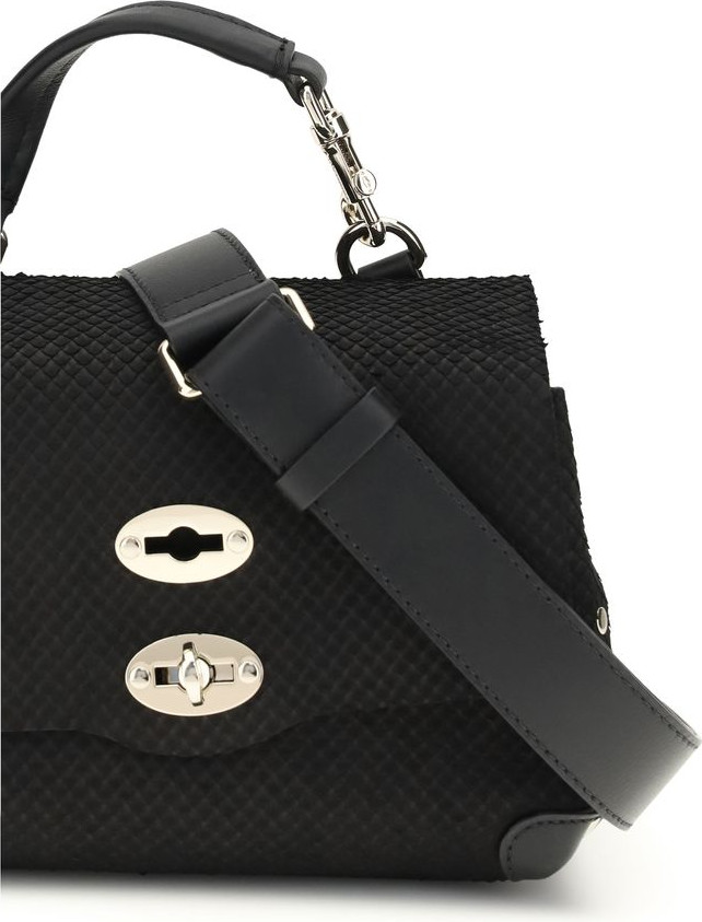 Black Calf Leather Bos Taurus Handbag by ZANELLATO