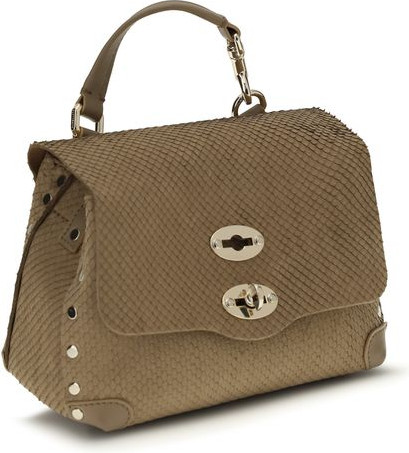 Beige Calf Leather Bos Taurus Ayol sumkasi