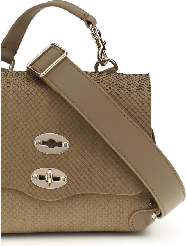 Beige Calf Leather Bos Taurus Ayol sumkasi