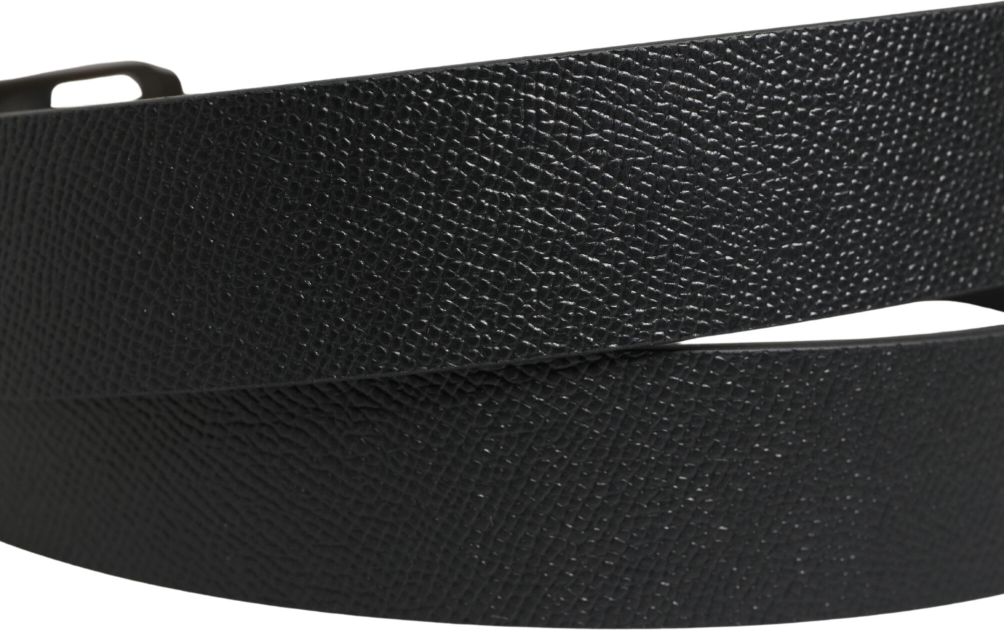 Belt Black Calf Leather Gold Metal Buckle