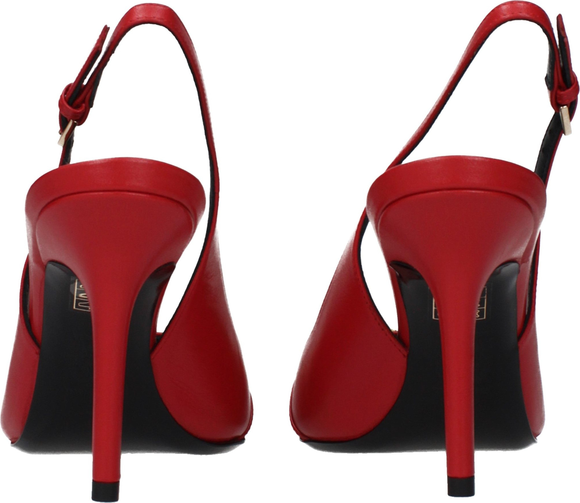 Красные кожаные туфли на высоком каблуке Versace