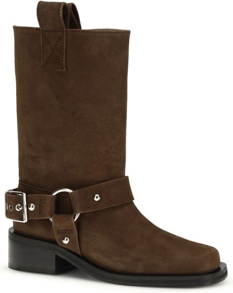 Lace-Up Boots GANNI Brown Calf Leather Bos Taurus