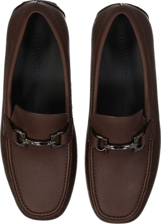 Jigarrang teri slip-on mokasinlar Salvatore Ferragamo