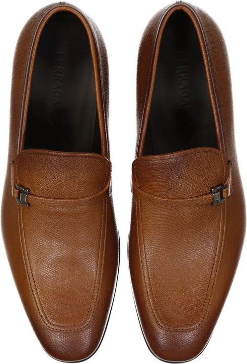 Brown Leather Slip-On Loafers Salvatore Ferragamo
