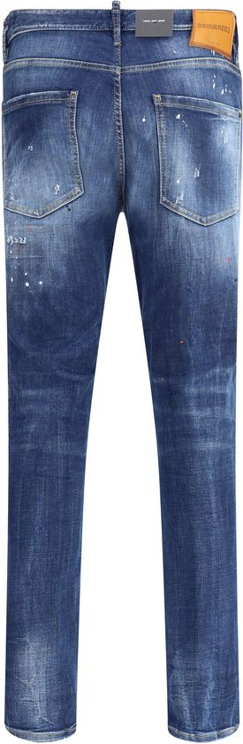 Синие хлопковые джинсы Dsquared2 с зауженным кроем