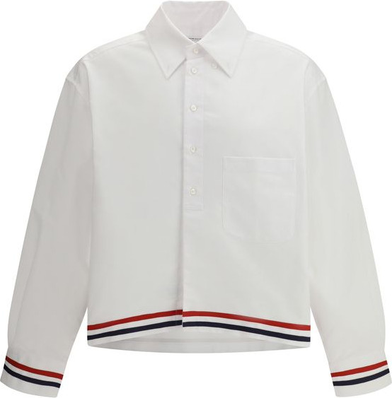 White Cotton Dress Shirt Thom Browne