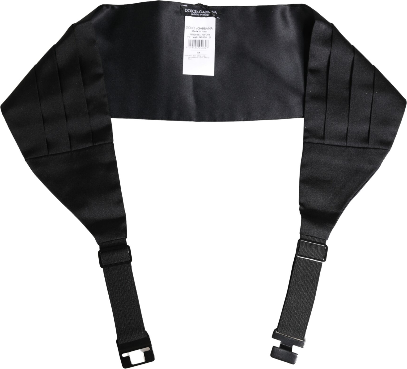 Black 100% Silk Wide Belt Waist Cummerbund Dolce & Gabbana