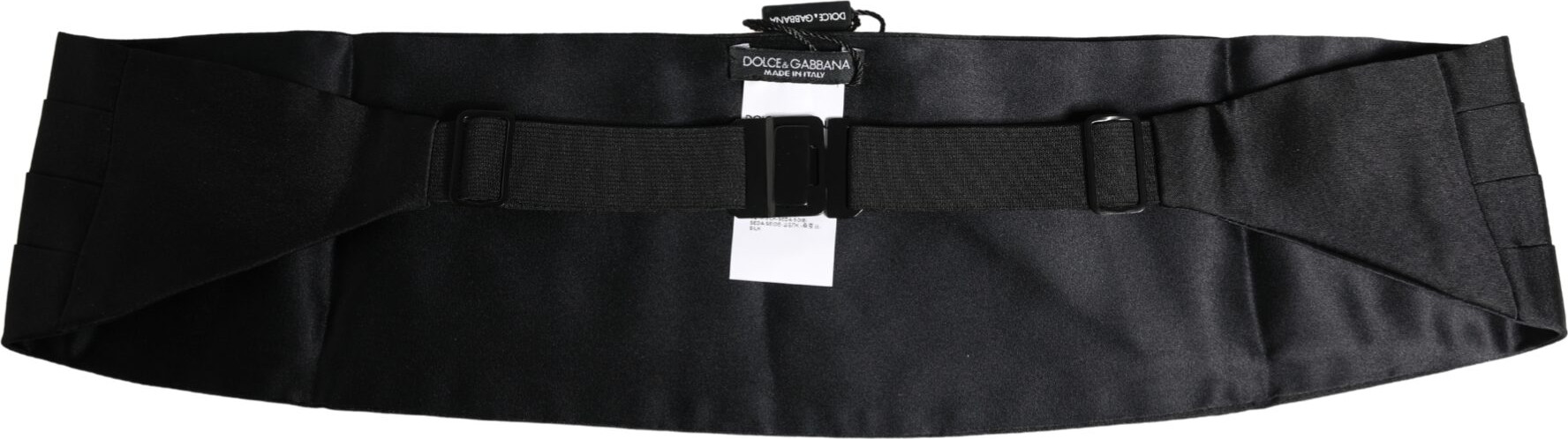 Black 100% Silk Wide Belt Waist Cummerbund Dolce & Gabbana
