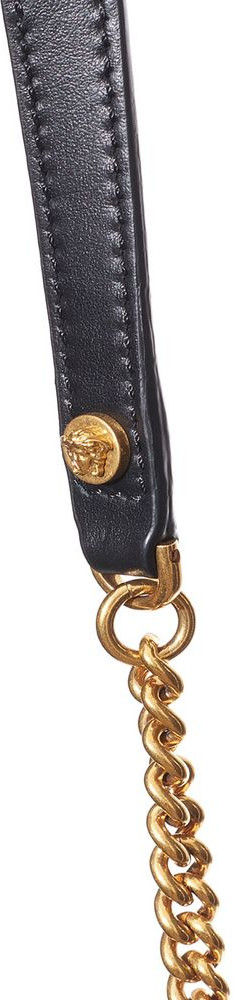 Shoulder Bag Versace Black And White Leather And Textile