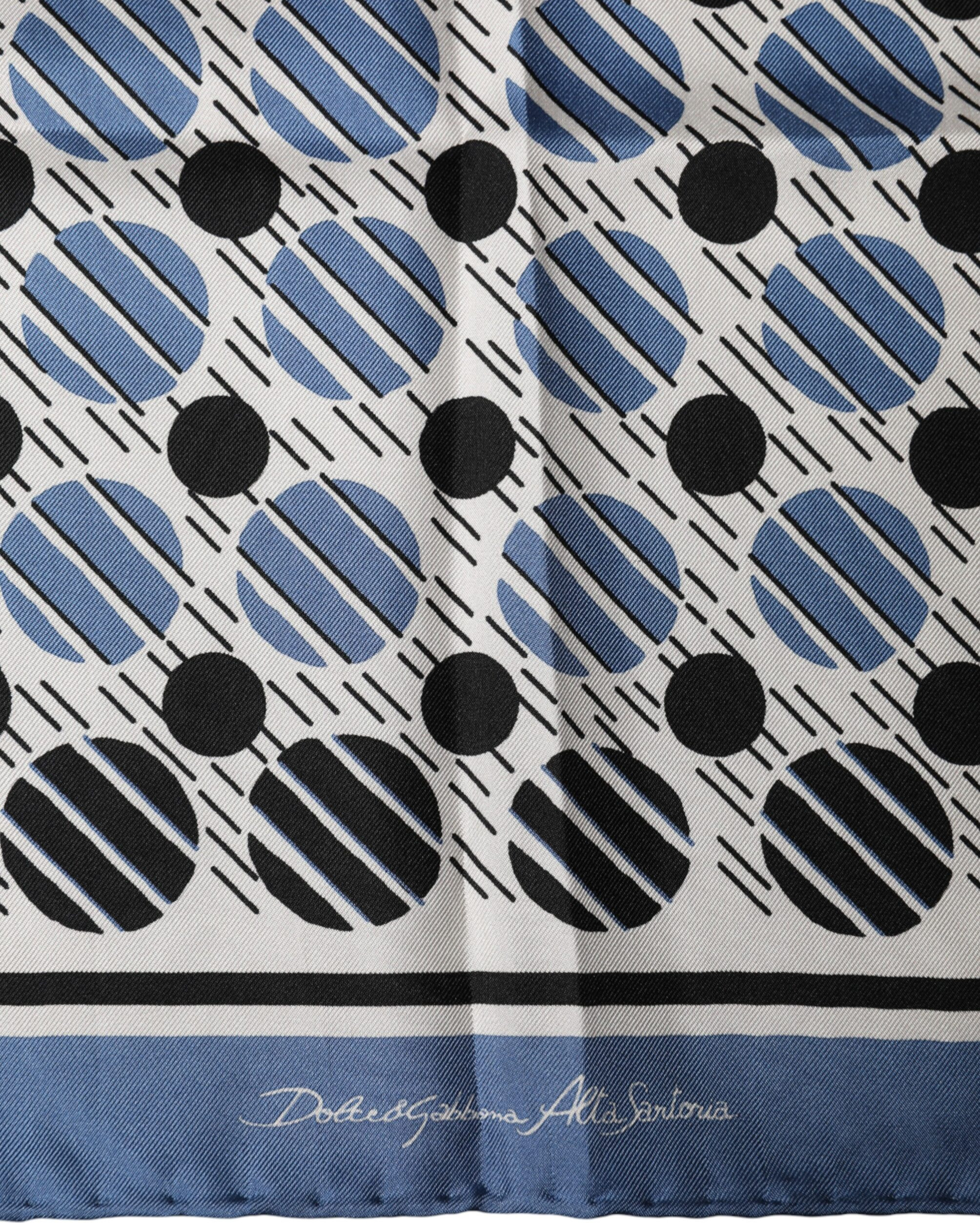 Blue Dotted Silk Square Foulard Dolce & Gabbana Scarf