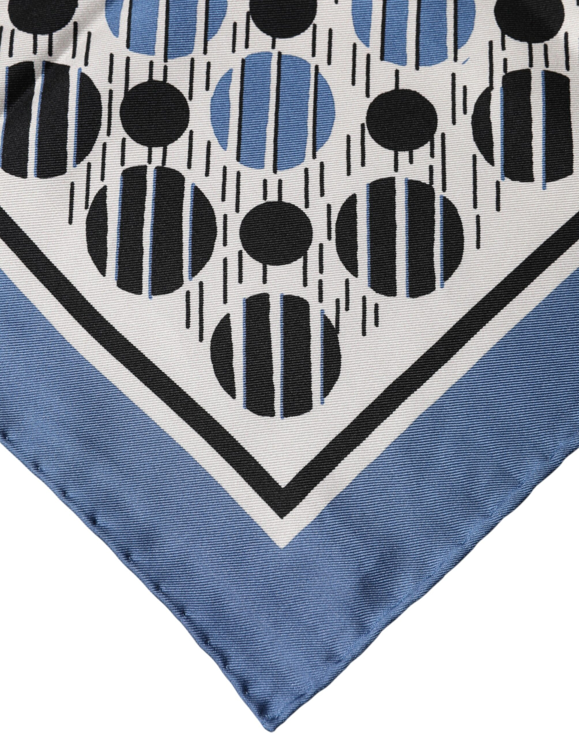 Blue Dotted Silk Square Foulard Dolce & Gabbana Scarf
