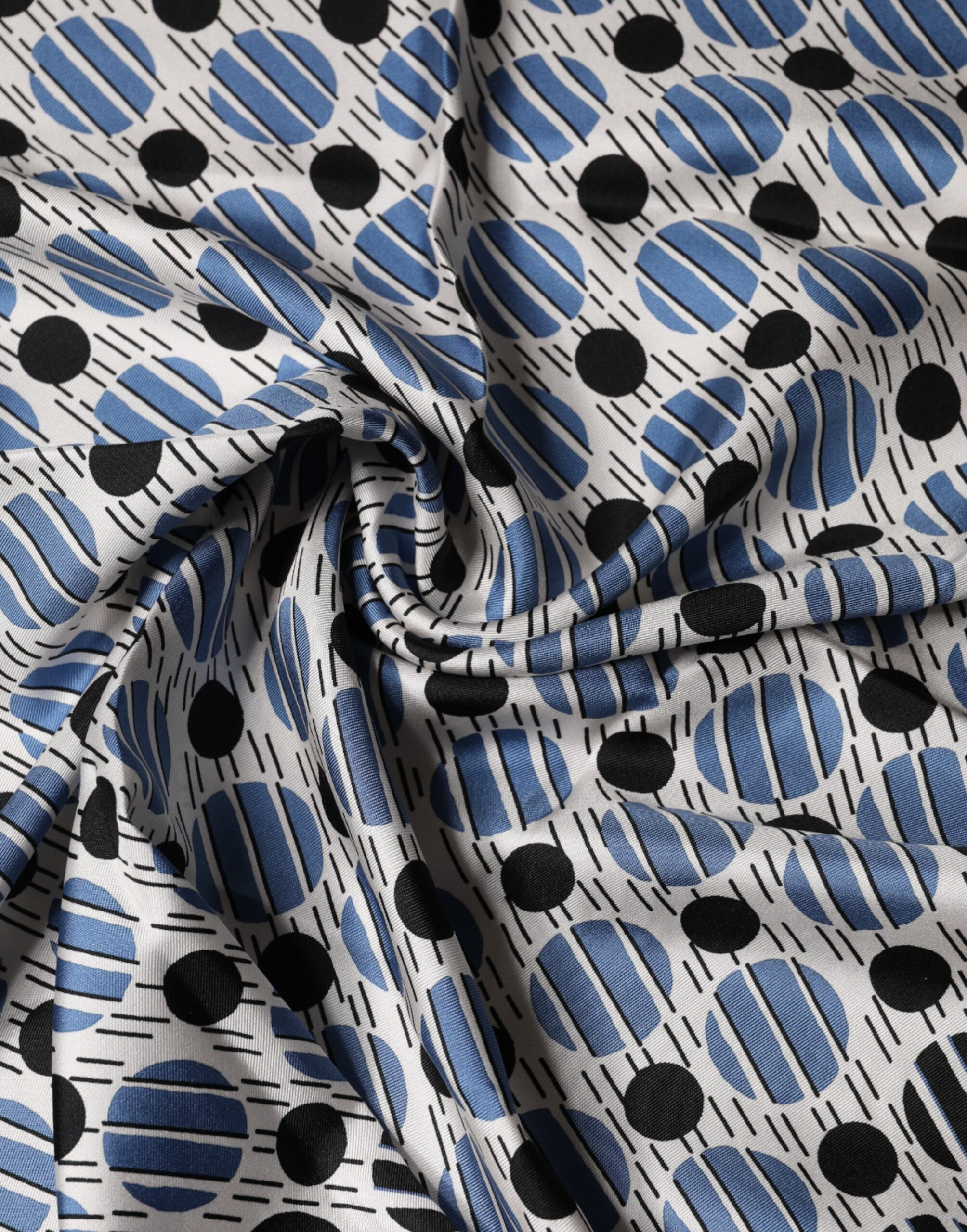 Blue Dotted Silk Square Foulard Dolce & Gabbana Scarf