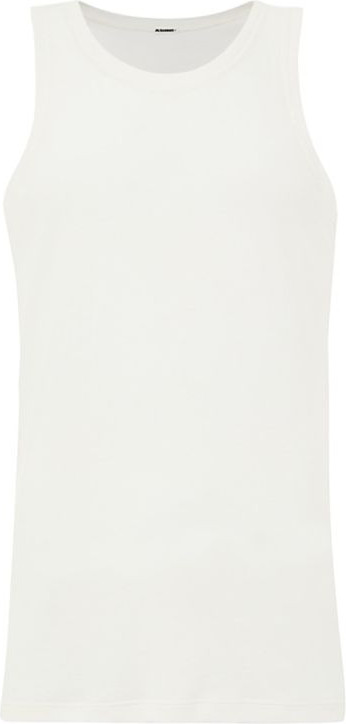 White Cotton Sleeveless Jacket by Jil Sander