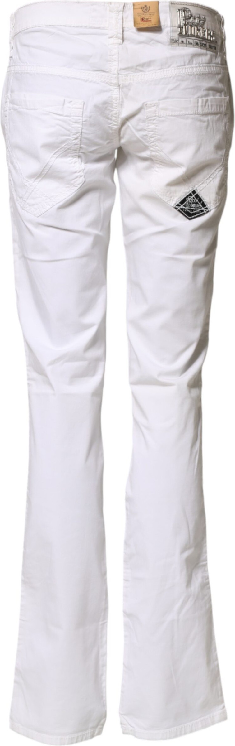 White Low Waist Bootcut Flared Denim Trouser Jeans by Roy Roger's