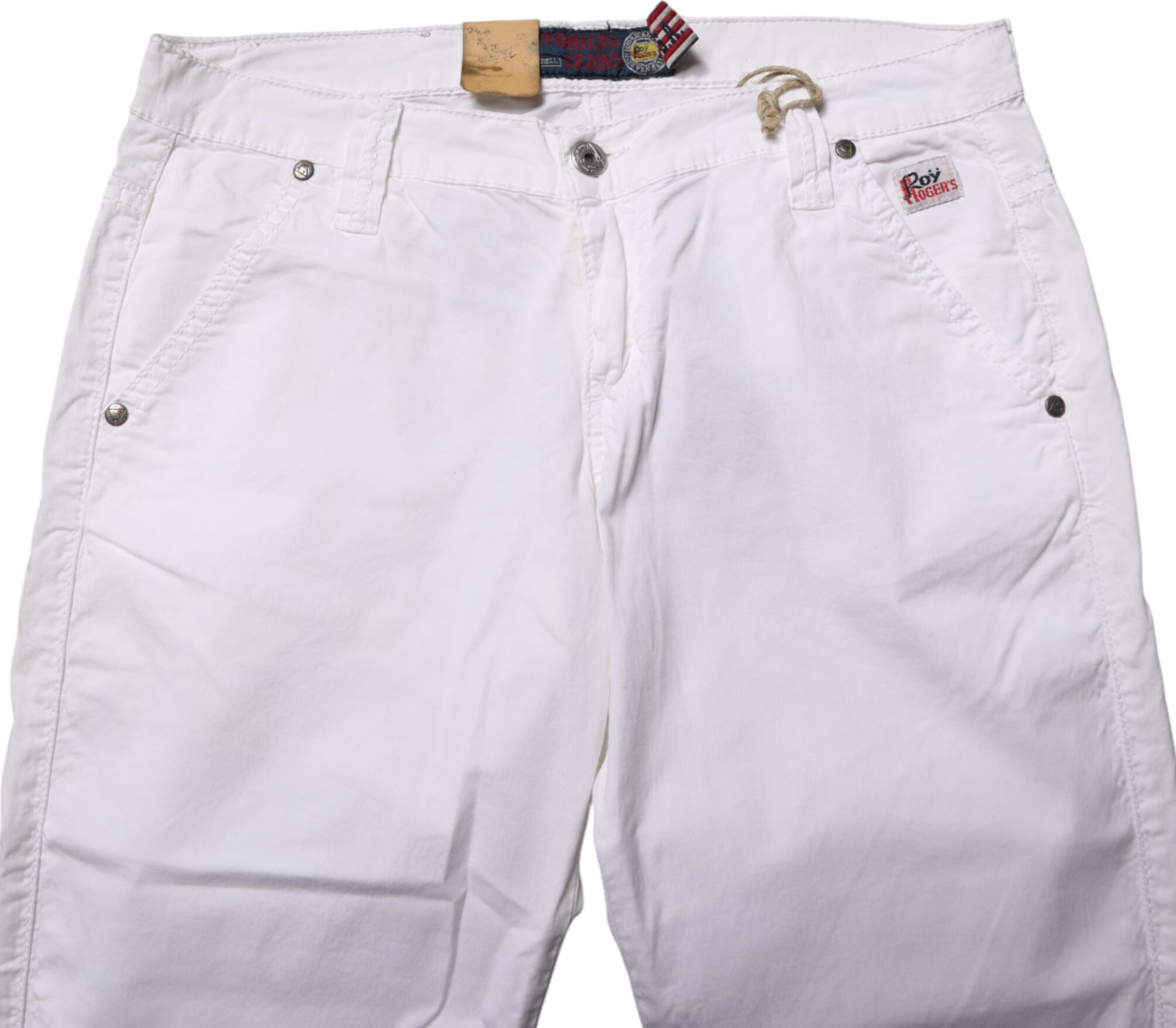 White Low Waist Bootcut Flared Denim Trouser Jeans by Roy Roger's