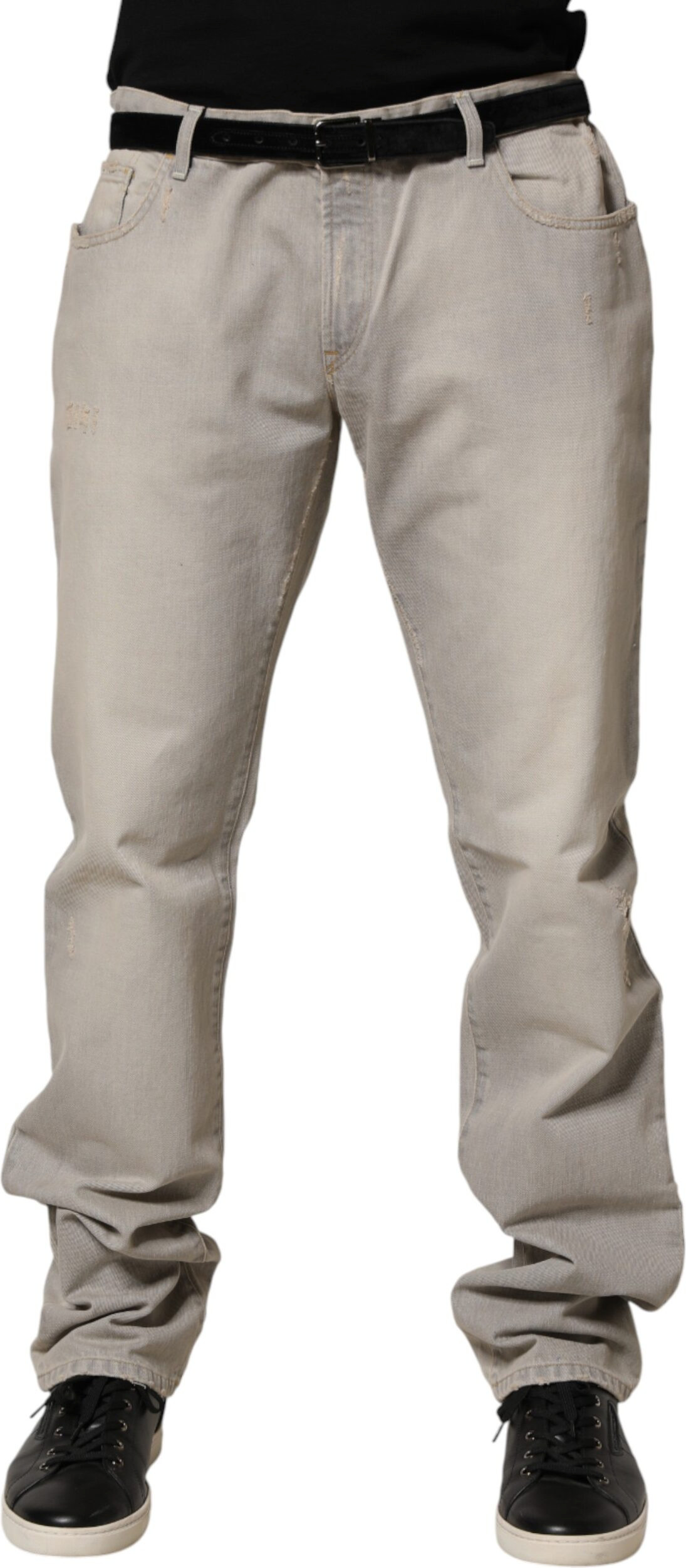Light Gray Cotton Straight Denim Trouser Jeans Dolce & Gabbana