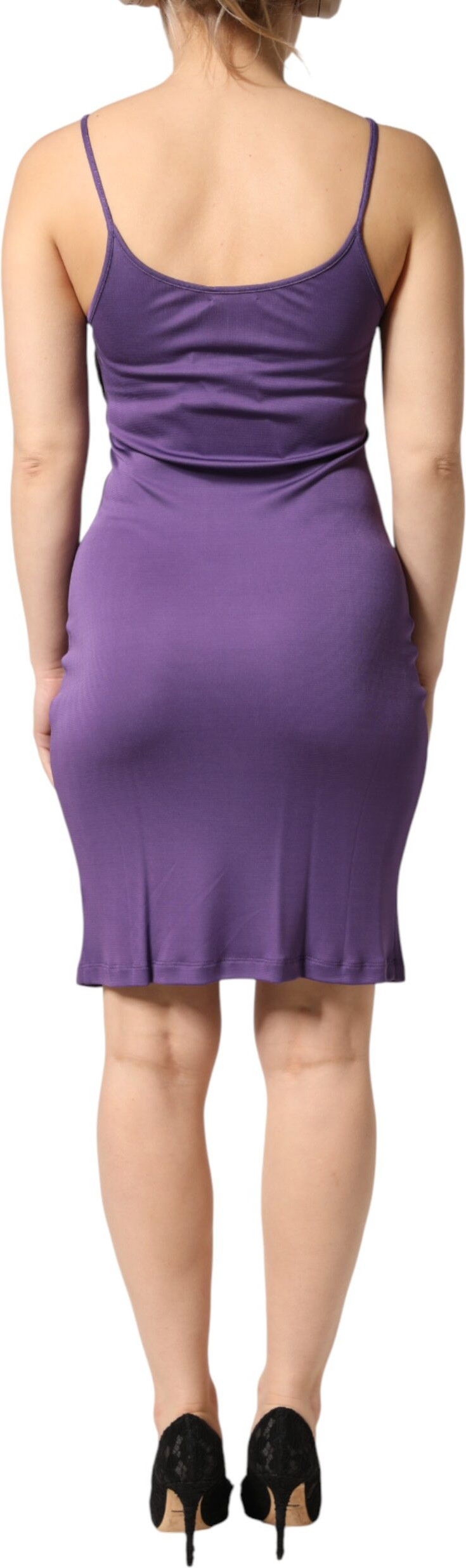 Purple Jersey Sheath Coctail Bodycon Pencil Dress John Galliano