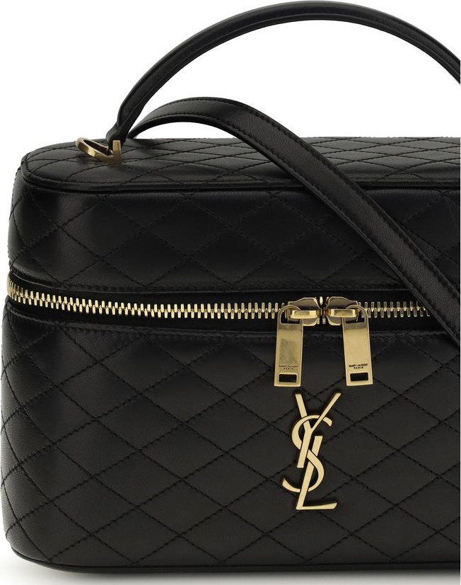 Saint Laurent Черная сумка на плечо из телячьей кожи Bos Taurus
