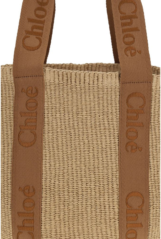 Chloe Woody savat sumkasi, bej raffia sumkasi