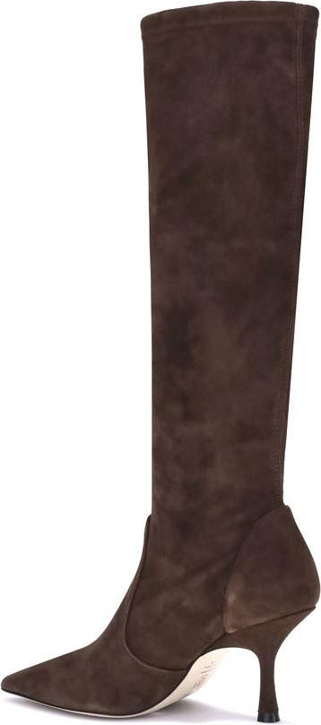 Ботинки Stuart Weitzman Коричневая Кожа Теленка Bos Taurus на Высоком Каблуке