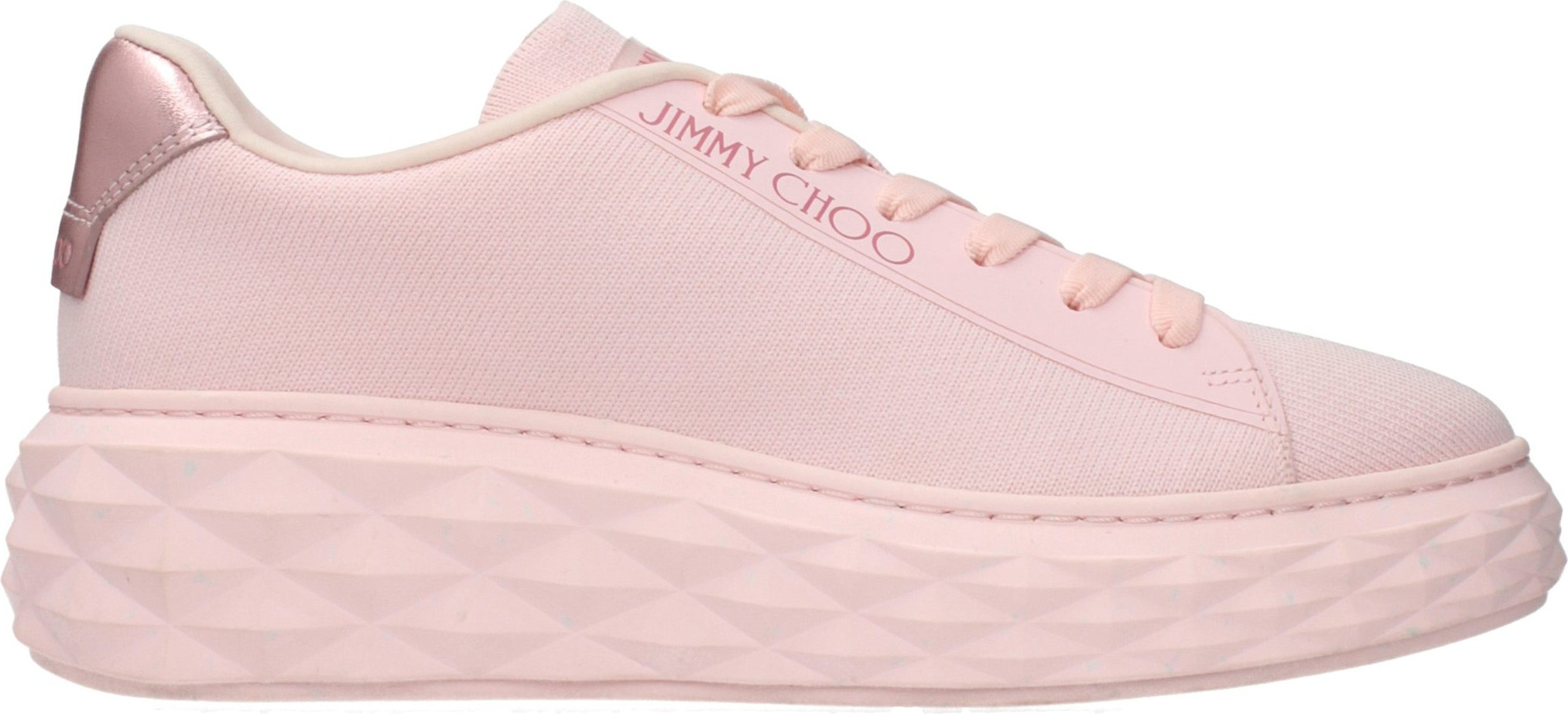 Pink Fabric Platform Sneakers by Jimmy Choo Eyewear