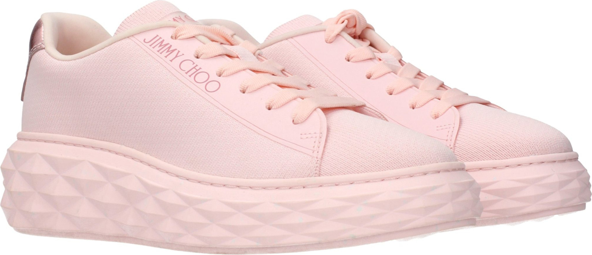 Pink Fabric Platform Sneakers by Jimmy Choo Eyewear