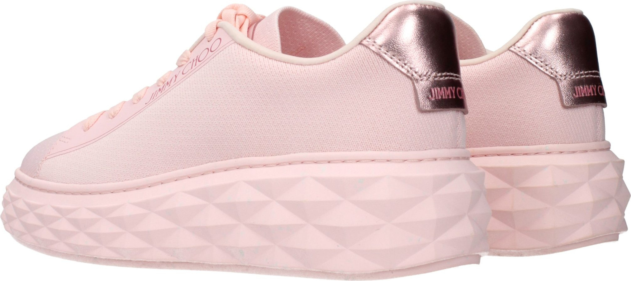 Pink Fabric Platform Sneakers by Jimmy Choo Eyewear