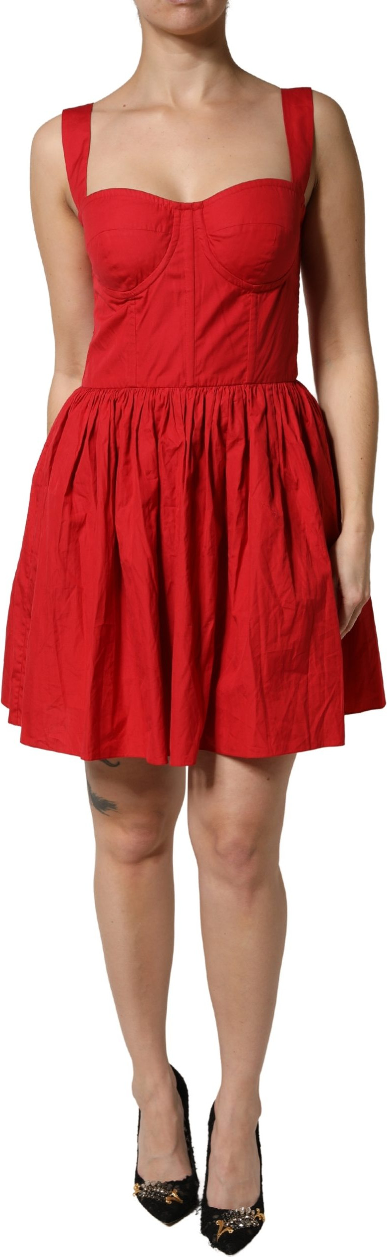 Rotes A-Linien-Minikleid ohne Ärmel von Dolce & Gabbana