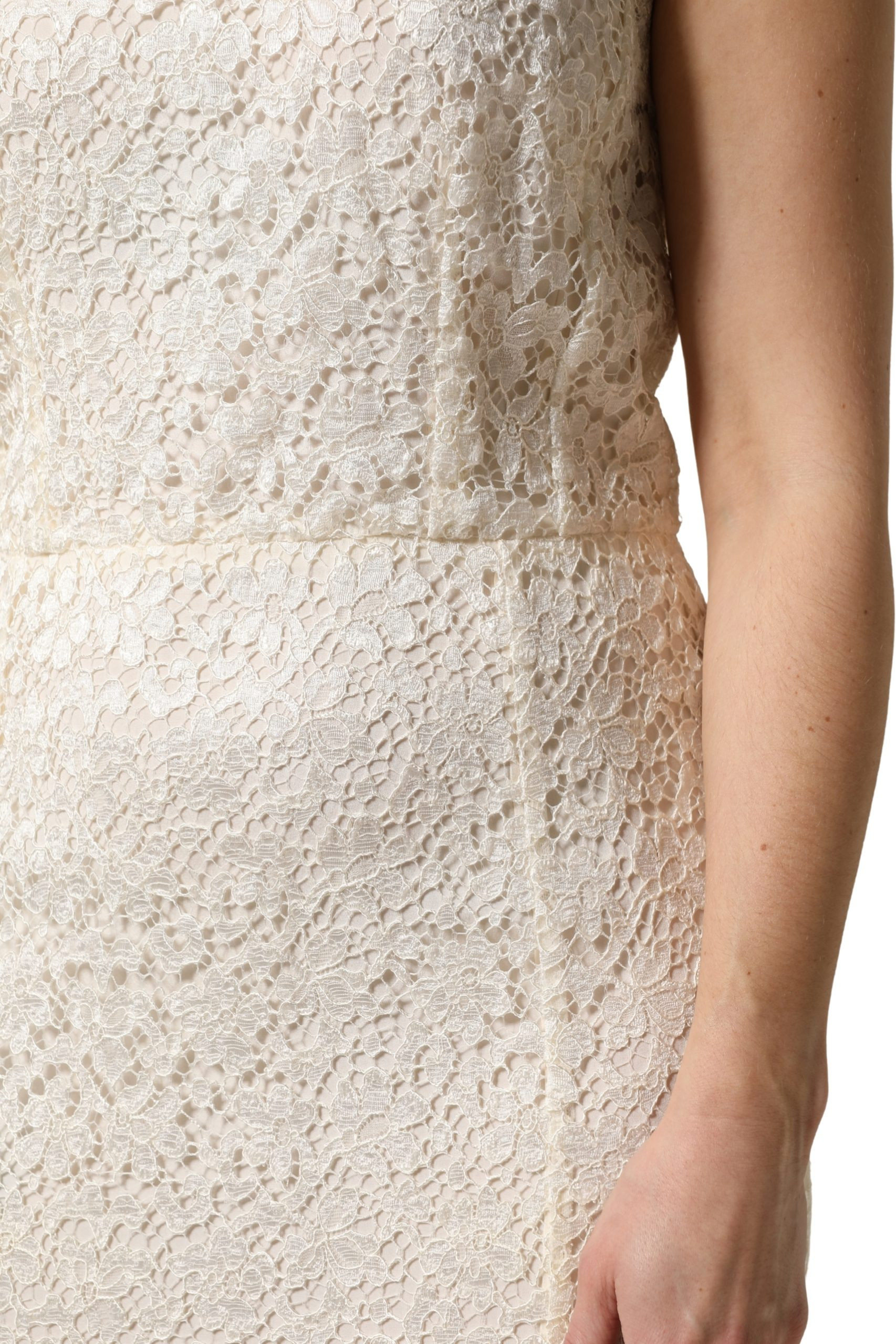 White Lace Viscose Sheath Long Gown Dress Dolce & Gabbana