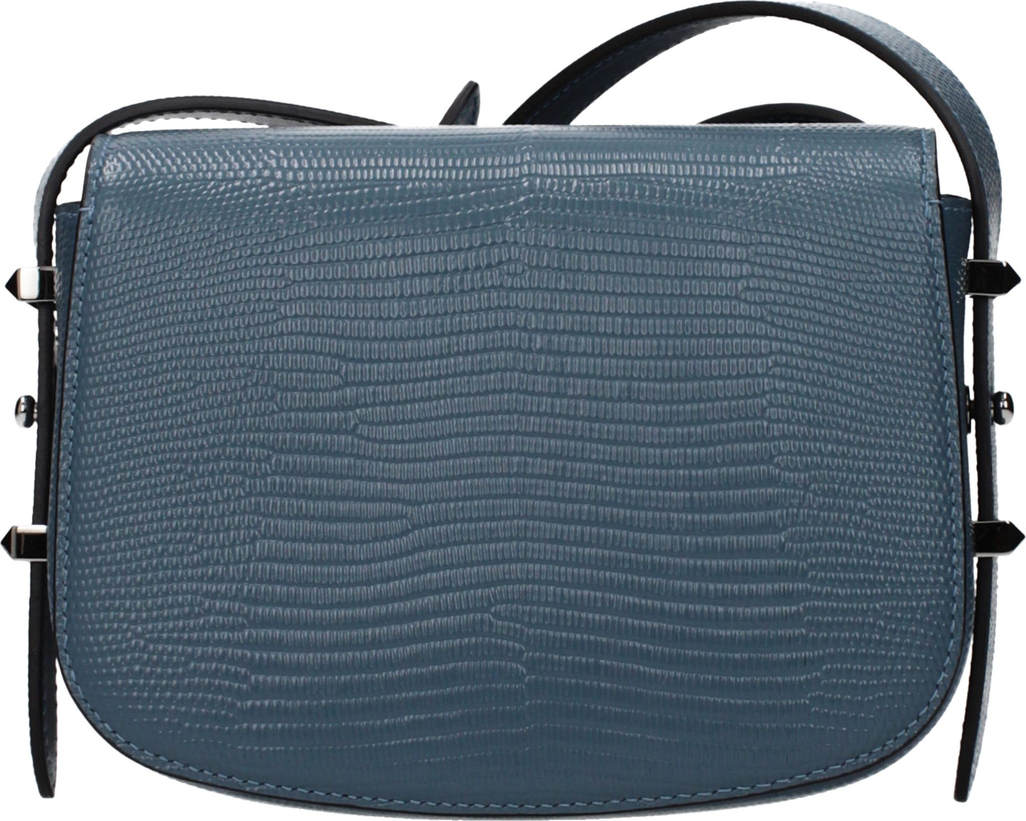 Blue Leather Shoulder Bag