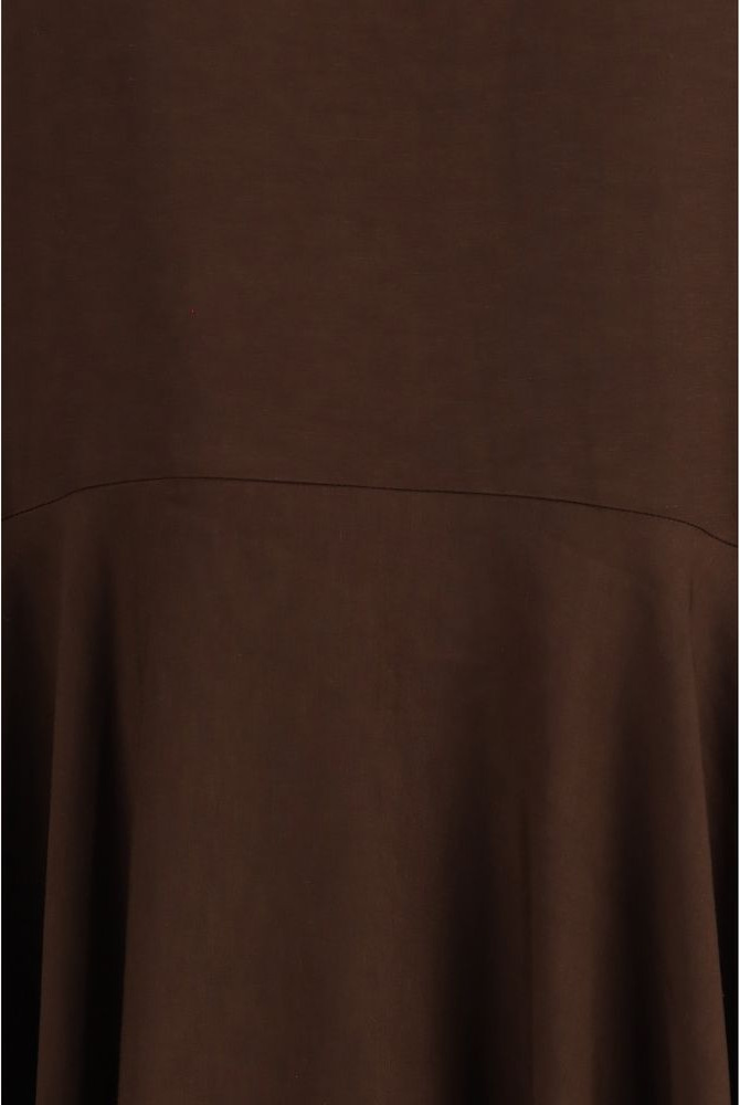 Brown Linen Casual Dress