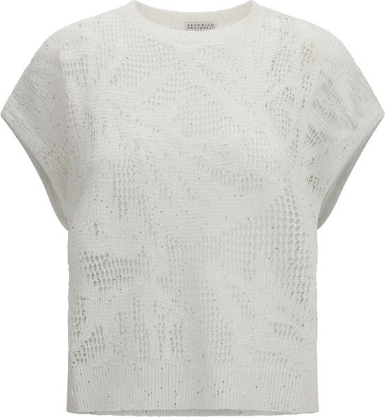 White Linen T-Shirt Brunello Cucinelli