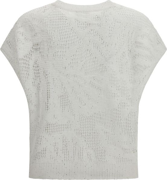 White Linen T-Shirt Brunello Cucinelli