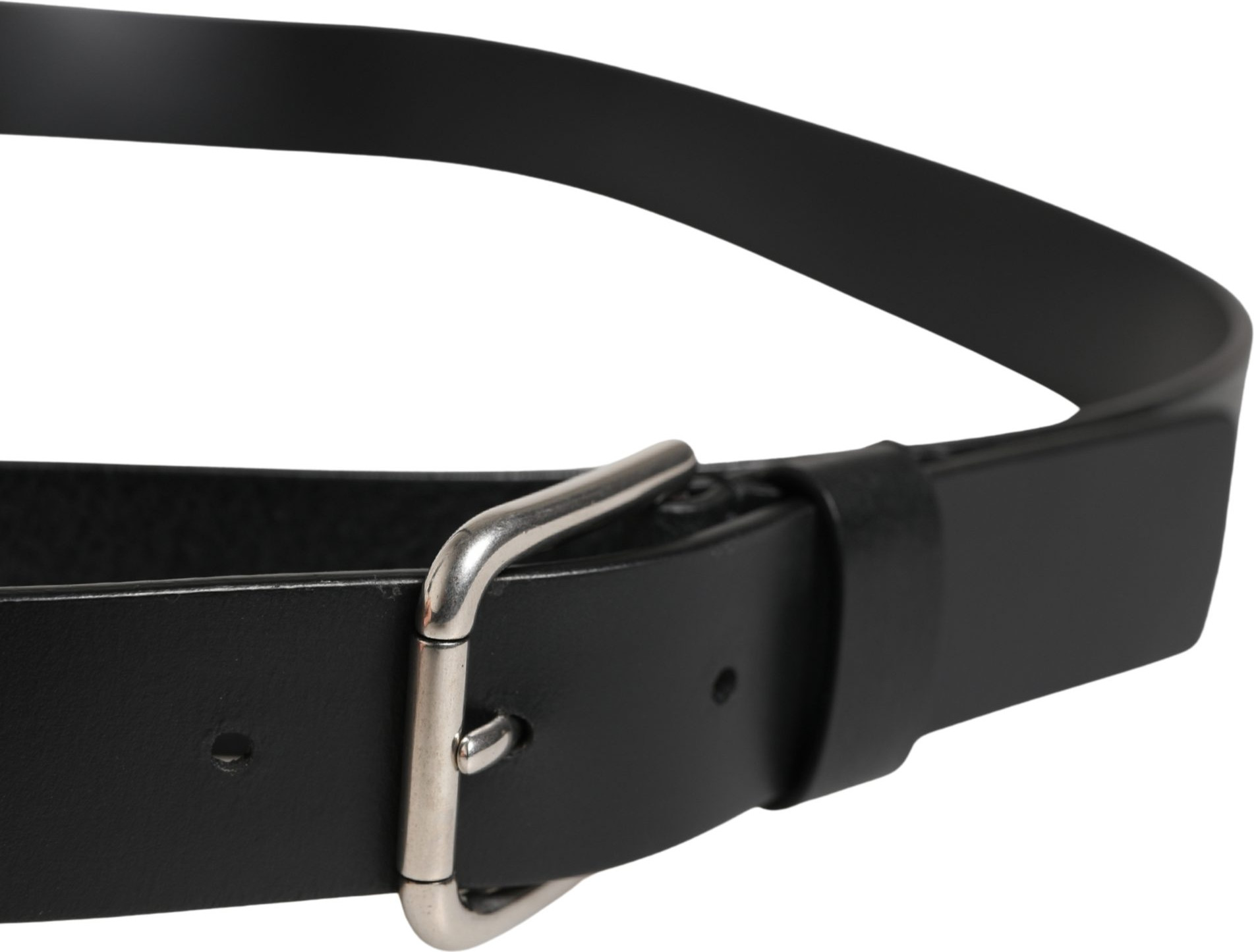 Black Double Strap Leather Silver Buckle Belt Dolce & Gabbana