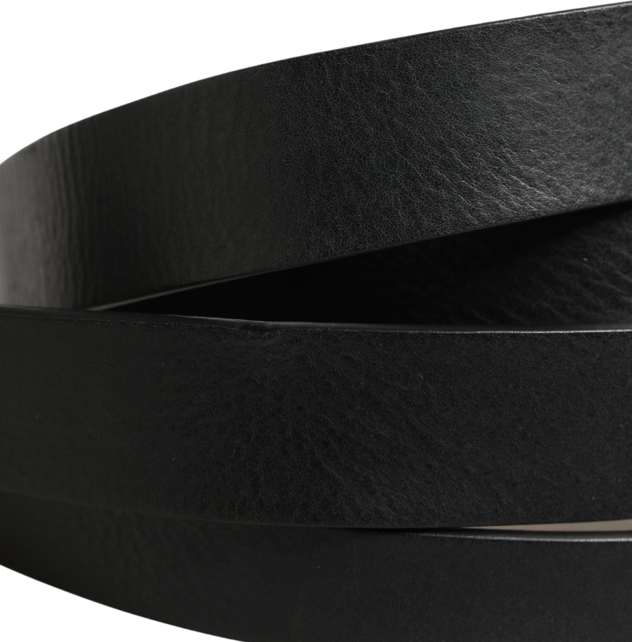 Dolce & Gabbana Schwarzer Gürtel mit doppelten Riemen, Leder und silberner Schnalle